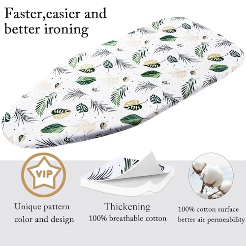 Small Ironing Board Cover Scorch Resistant, Table top Ironing Cover with Padding Heat Reflective Heavy Duty Pad… - color: Leaves