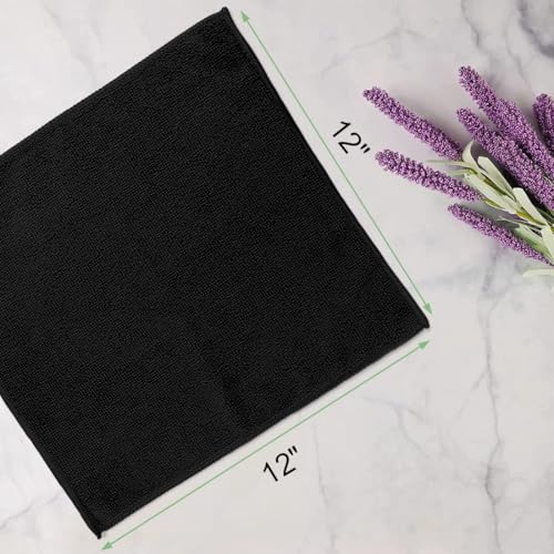 UNIMADE Washcloths 10 Pack Face Towels (12" x 12"), Highly Soft Wash Cloths - color: Black, size: 10Pack
