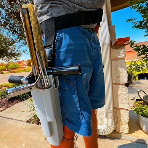 Window Cleaning Holster with Belt and Quick-Connect Leg Strap