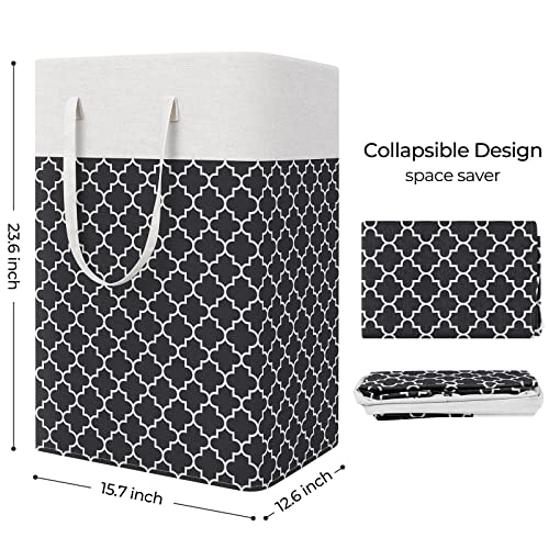 StorageRight Laundry Basket Hamper, 75L Clothes Storage, Clover Black - color: Clover Black, size: 75L