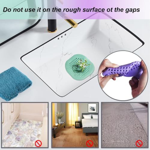 Bovinde Hair Drain Catcher,Square Cover for Shower 2 Pack (Purple Green) - color: Purple Green