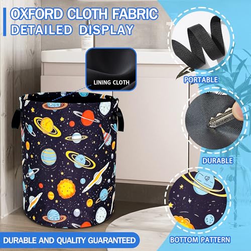 Galaxy Planet Universe Laundry Basket Foldable Oxford Cloth 18.9x16.5 Inch - color: Galaxy Planet