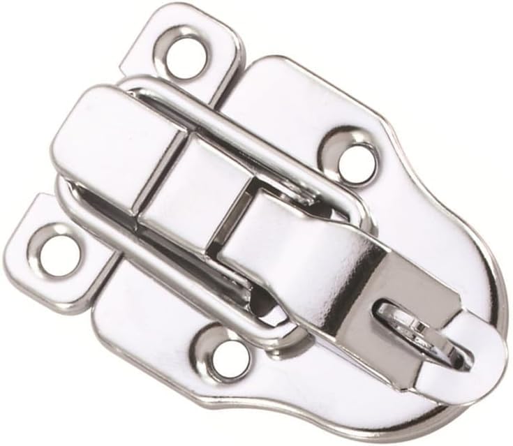 Metal Duckbilled Box Hasp Lock Toggle Latch Catch for Wooden Case Boxes Toolbox Silver 10Pcs
