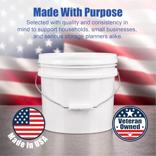ePackageSupply 3.5 Gallon Bucket, Food-Grade w/Lid, BPA-Free, White, 1 Pack - color: White, size: 1 Pack