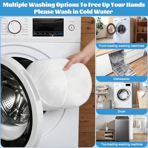 Eiito Hat Washer Cage, Hat Washer for Washing Machine or Dishwasher - color: With Mesh White 1 Pack