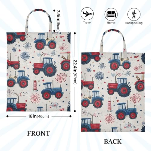 Travel Laundry Bags 2 PC Wet Dry Bag with Handle Dirty Clothes Organizer for Swimsuits Beach Camping Waterproof Washable Cute Tractors Fireworks and Stars - color: Cute Tractors Fireworks and Stars