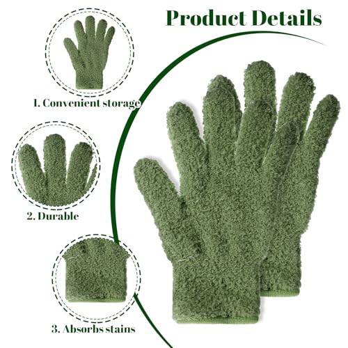 Amabro Microfiber Gloves for Plants Dusting, Reusable Cleaning Dusters