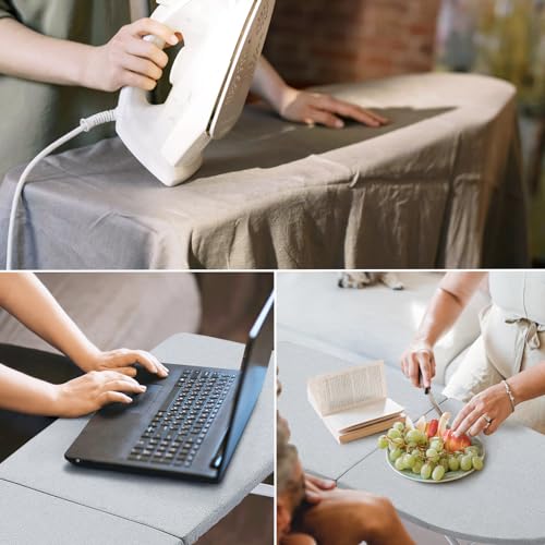 RAINHOL Portable Mini Tabletop Ironing Board 32"x12" - color: Gray, size: Solid Wood