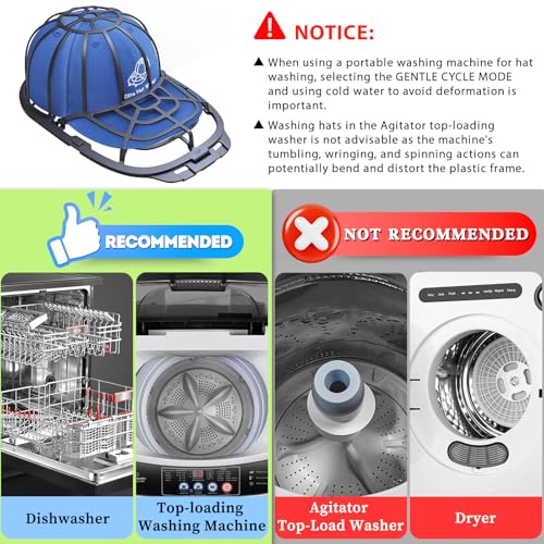Eiito Hat Washer for Washing Machine, 2 Pack Hats Cleaner - color: Black 2 Pack-4Pcs
