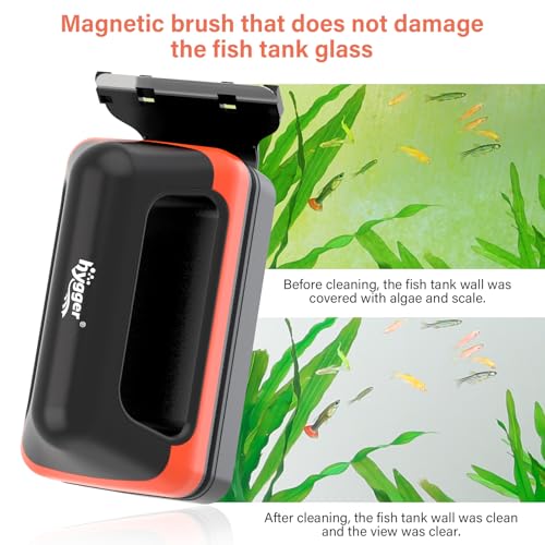 hygger Fish Tank Magnetic Glass Cleaner Two Detachable Algae Scraper for Aquarium Fish Tank,Floating Scrubber Brush Glass Algae Magnet Cleaning Tool for Small Aquariums Tank - size: S