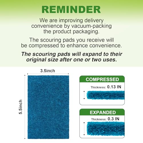 UNIMADE Non-Scratch Scouring Pads, 24Pcs Household Scour Pads - color: Blue, size: 24 Pack