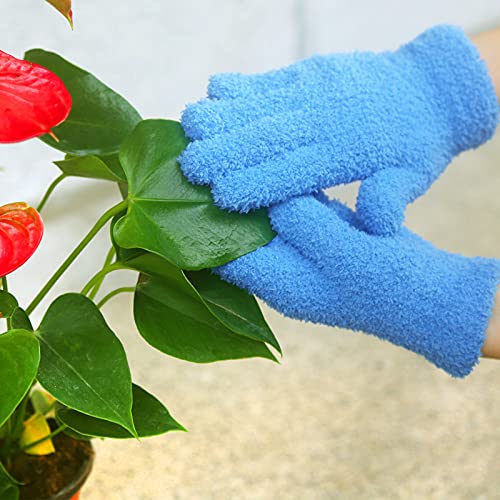 Evridwear Microfiber Dusting Gloves for Plants & Blinds - color: Blue, size: Small/Medium (Pack of 1)