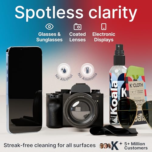 Koala Eyeglass Lens Cleaner Spray Kit | Japanese Microfiber (4 Piece Set) - size: 4 Piece Set