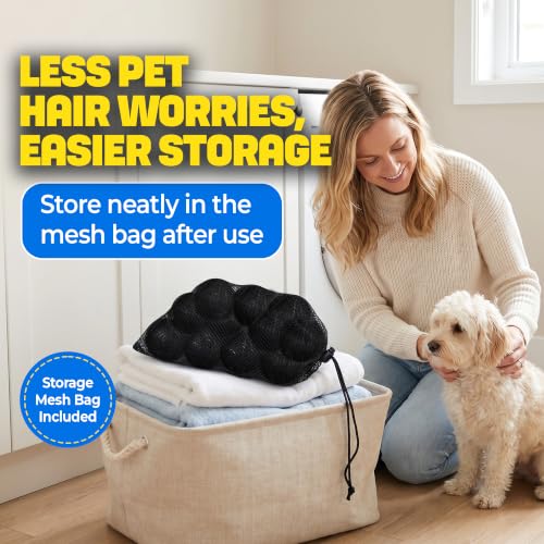 HASHI 12 Pack Pet Hair Remover for Laundry, Washer & Dryer Balls, Black - color: Black