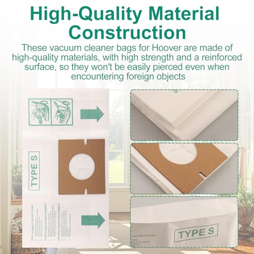 4010064 Vacuum Cleaner Bags for Canister Vacs Compatible with Hoover
