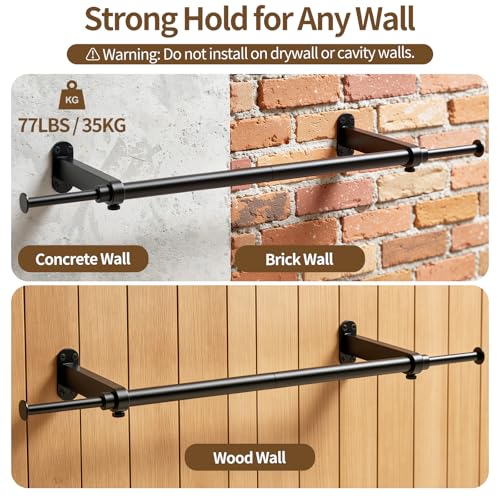 Luxspire 28" Extendable Wall Mount Clothes Rack for Clothes Bedroom, 1 Pack - size: 28"