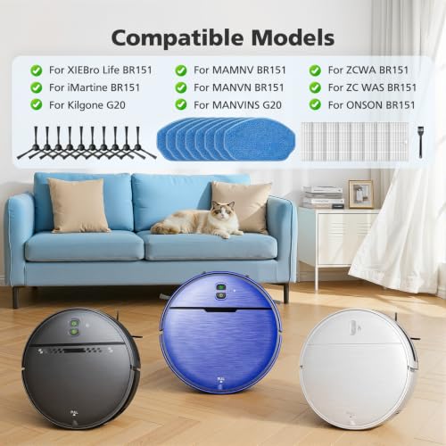 27 Pack BR151 Robot Vacuum Replacement Parts for iMartine XIEBro Life MAMNV - color: Set B