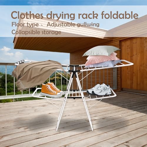 Maomo 33-Rod Extra Large Clothes Drying Rack, Foldable Double-Layer Laundry Rack with Sock Clips, Heavy-Duty Steel for Indoor & Outdoor Use, No Assembly.