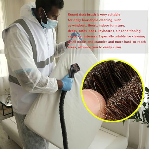 1 1/4 inch(32mm) Vacuum attachments & Brushes for Shark Vacuum Brush 360°with Wheels 12” Wide Hardwood Brush & Adapter Vacuum Floor Brush with Horse Hair Round Dust Brush Attachments for Shark Vacuum