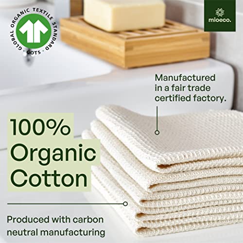 mioeco 10 Pack Reusable Kitchen Paper Towels, Organic Dish Cloths - size: 10 Pack White (12 x 10 inches)