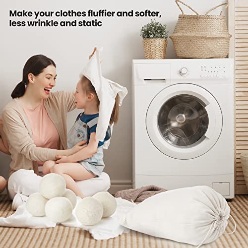 Roowest 24 Pcs Wool Dryer Balls Set with Muslin Bags for Laundry