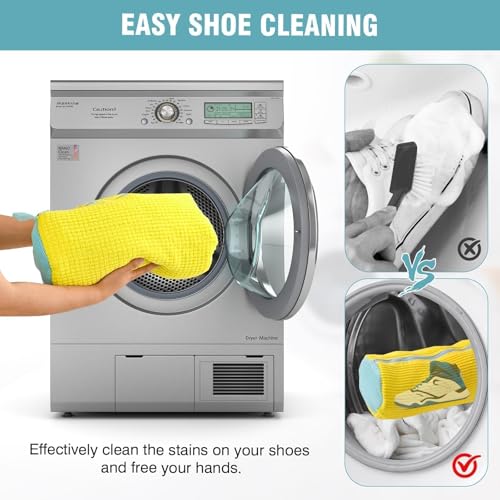 Shoe Washing Machine Bag, Shoe Laundry Bag for Washer and Dryer - color: Yellow, size: 2 PACK