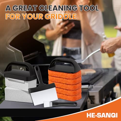 Griddle Cleaning Kit for Blackstone, Flat Top Grill Cleaning Kit - color: Black-11 PCS