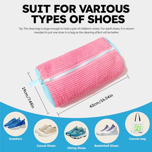 Shoe Washing Machine Bag: Shoe Washing Bag Keeps Clean - Reusable Laundry Shoe Bag for Sneaker Tennis Shoes Unstain Cleaner Kit(Pink 2 Pcs) - color: Grey 2pcs