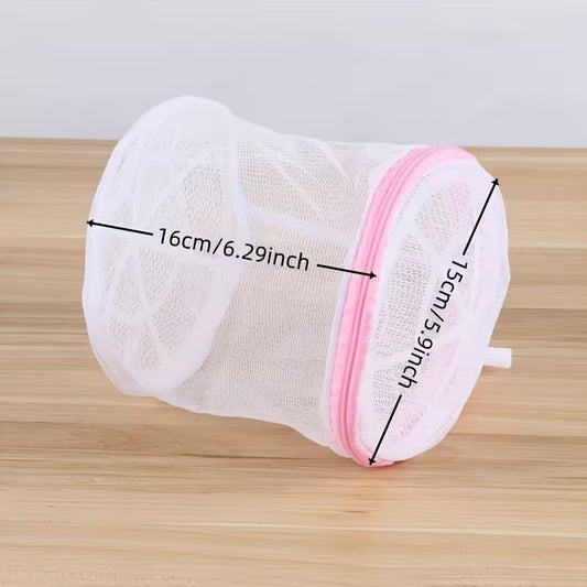 3pcs Bra Laundry Bag with 3D Frame, Zippered Mesh Wash Bag for Delicates - color: Pink