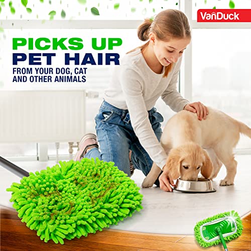 VanDuck Reusable Microfiber Dust Mop Refill for Swiffer Sweeper (4-Pack) - color: Dry Duster (Green), size: 4 Count (Pack of 1)