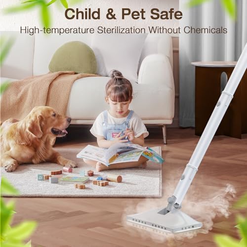 Steam Cleaner, Detachable 10-in-1 Handheld Steam Mop for Multi-Surface - color: Light White