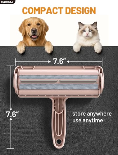 ORDORA Pet Hair Remover Roller, Reusable Lint Roller for Dog and Cat Hair - color: D:pink