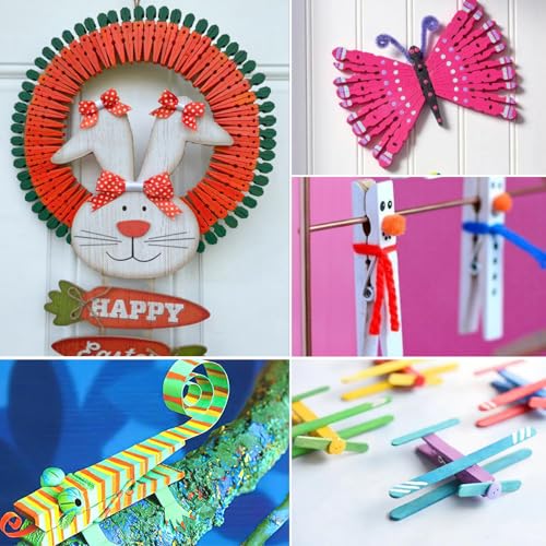 24Pcs Colorful Clothespins, 3.55 Inch Large ClothesPins for Crafts & Photos