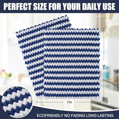 Homaxy 12 Pack Coral Velvet Dish Cloths, 7 x 9 inches, Navy Blue - color: Navy Blue, size: 7 x 9 - 12 Pack