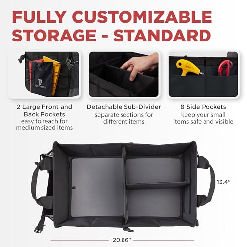 Car & Vehicle Trunk Organizer for SUV, Truck & Auto Storage, Standard Black - color: Black, size: Standard