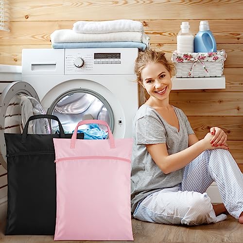 Oudain 2 Pcs Travel Laundry Bags Waterproof Dirty Clothes Bag, Pink, Black - color: Pink, Black
