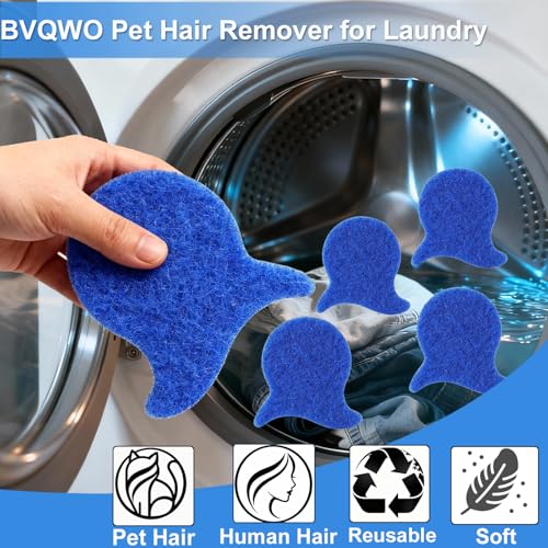Pet Hair Remover for Laundry, 6PCS Reusable Dog & Cat Hair Remover Tool - color: Blue, size: FISH TAIL