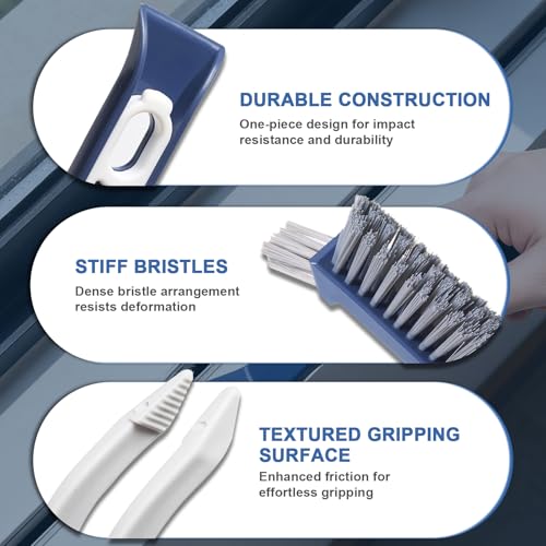 Multi-Purpose Gap Cleaning Brush with High-Density Bristles – Ergonomic Handle for Bathroom, Tile, and Crevice Cleaning - color: Blue