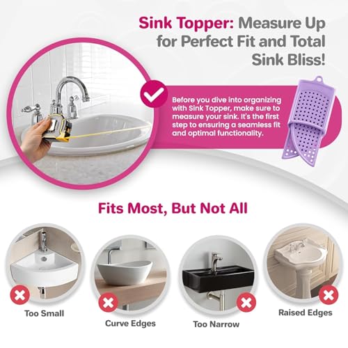 Sink Topper Bathroom Sink Cover for Counter Space, Large Lavender - color: Lavender, size: Large