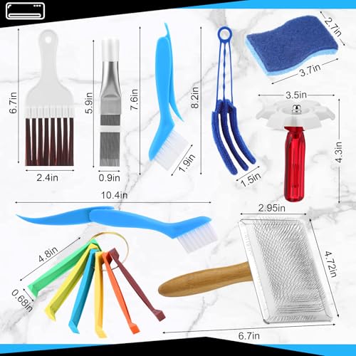 8 Pcs Air Conditioning Fin Cleaner Set HVAC Coil Cleaning Brush Condenser Fin Straightener Evaporator Coil Clean AC Comb Condenser Split Cleaning Kit Fridge Radiator Tool(Wood,Single Sided) - color: Wood, style: Single Sided
