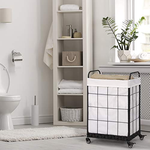 100L Laundry Hamper with Wheels, Heavy-Duty Laundry Basket