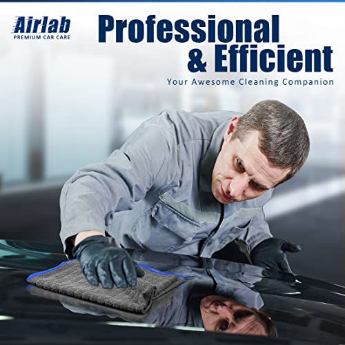 Airlab Glass Polishing Streak Free Miracle Cleaning Cloth, Grey-Navy Blue - color: Grey-navy Blue