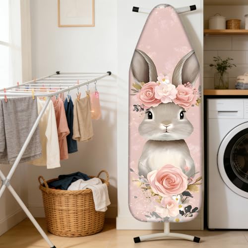 Nuxovilar Floral Bunny Cotton Ironing Board Cover 15x54 Fabric - color: Yfw03901