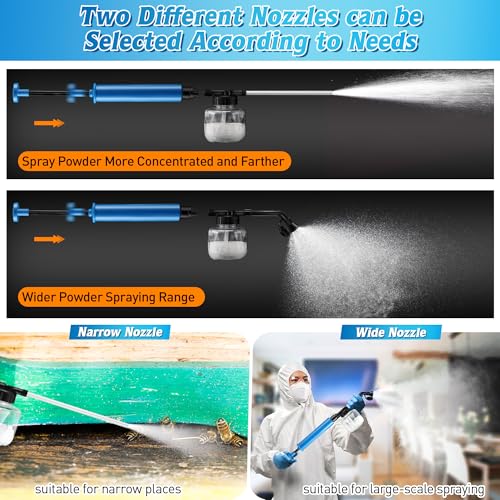 Qualirey Diatomaceous Earth Duster, 250ml Garden Powder Applicator Dispenser, Bulb Duster Sprayer, Home Powder Applicator, Puffer Sprayer for Multi Purpose Indoor & Outdoor(Blue,2 Pack) - color: Blue