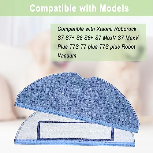 S7 Vacuum Mop Replacement Pads for Xiaomi Roborock S7 Roborock S7+ Roborock S7 MaxV Roborock S8/S8+ Roborock S7 MaxV Plus Roborock T7S T7 plus T7S plus Robot Vacuum,10 Pack Microfiber Mop Pads - size: 10 Pack