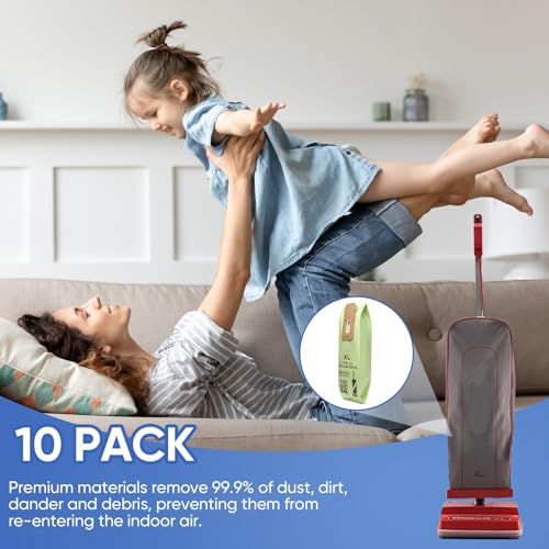 10 Pack Replacement Type CC Vacuum Bags for Oreck XL XL2 XL7 XL21 U2000 Commercial XL Upright Vacuum Cleaner,Part # CCPK8, CCPK8OH, CCPK8DW, AK1CC6A
