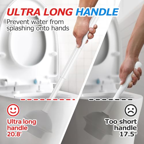 FORASTO 2in1 Toilet Brush & Plunger Set, Bathroom Essentials for Apartment - color: Pearl White, size: 1Pack