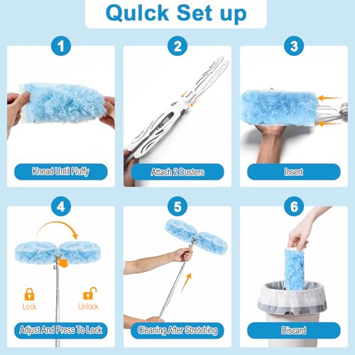 6 ft Extendable Duster Handle with 20 Refills