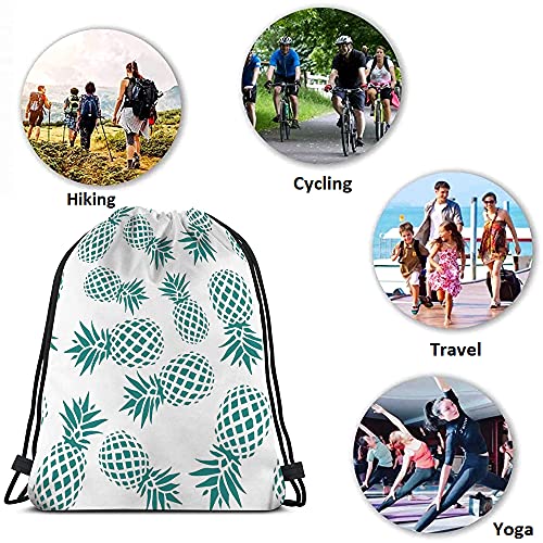 Pineapple Drawstring Bags Backpack Bag Summer Beach Tropical Fruit Fresh Botanical Plant Geometric Style Sport Gym Sack Drawstring Bag String Bag Yoga Bag for Men Women - color: Multi-a160