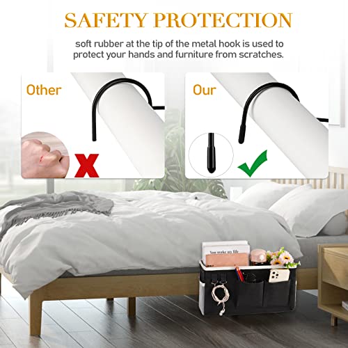 Bedside Caddy Bedside Storage Bag for Headboards/Bunk Bed - color: 2PC Black